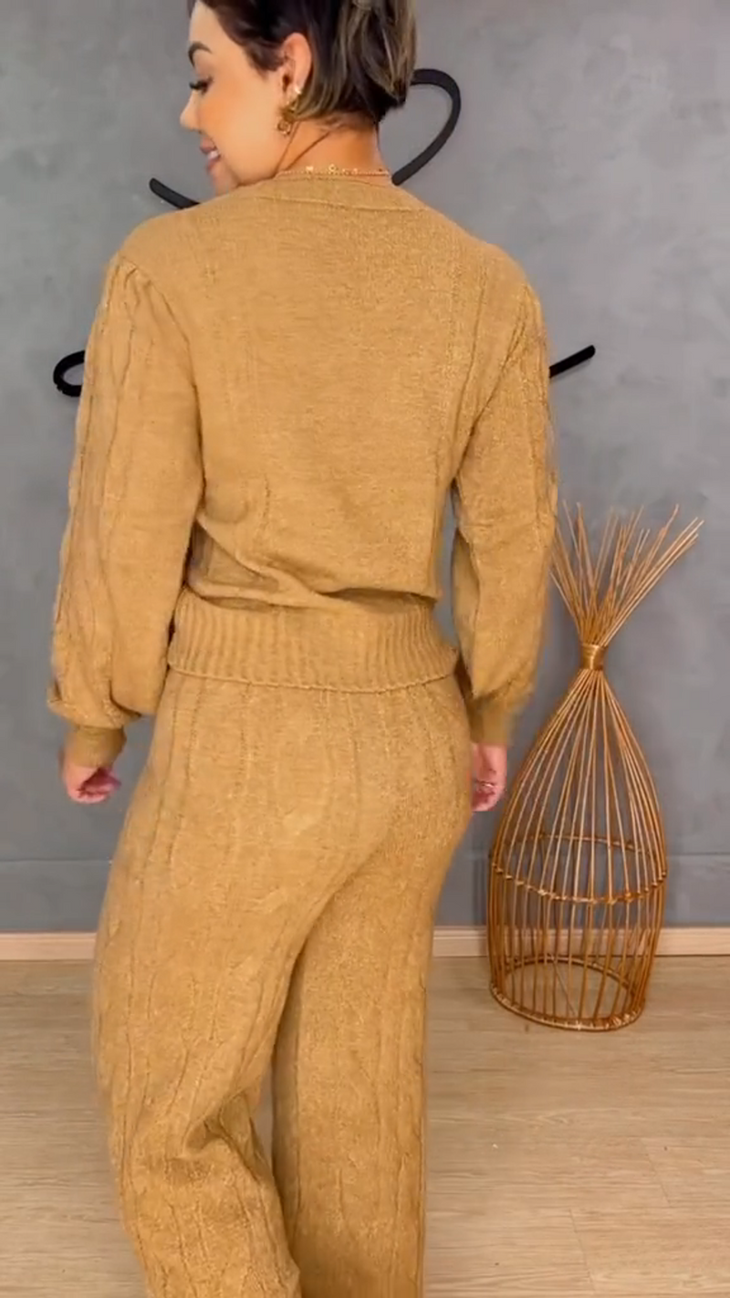 Conjunto Alice em Tricot | Blusa + Calça [ÚLTIMAS UNIDADES]