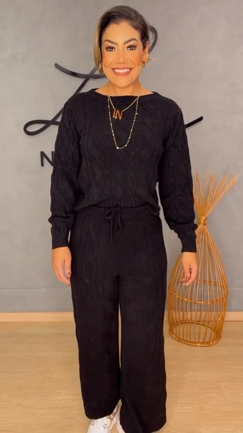 Conjunto Alice em Tricot | Blusa + Calça [ÚLTIMAS UNIDADES]